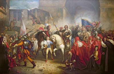 Intocht van Karel VIII in Florence in 1494 door Giuseppe Bezzuoli